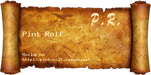Pint Rolf névjegykártya